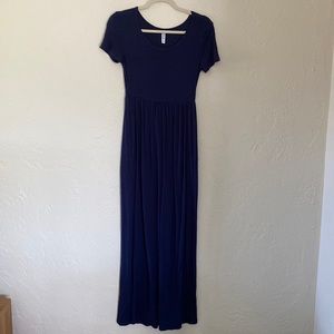 Navy Jersey Maxi with Pockets